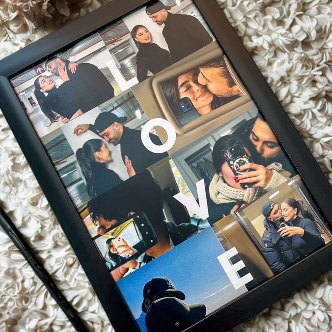 Quadro Personalizado Love C/ 9 Fotos